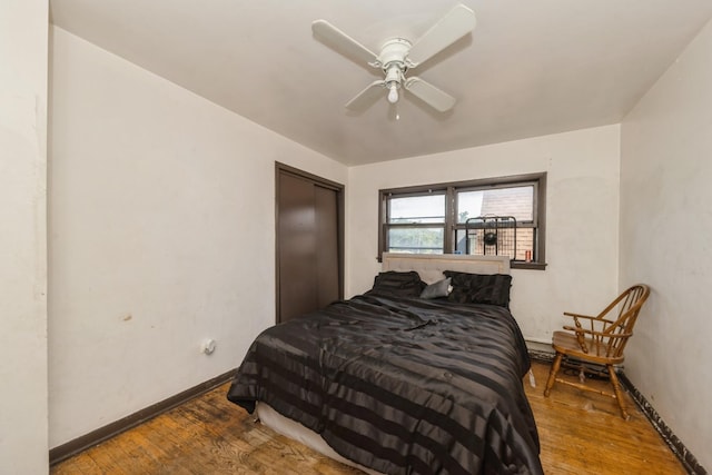 5623 S Hamilton Ave, Chicago, IL 60636 - bedroom featuring wood finished floors, a closet, and ceiling fan