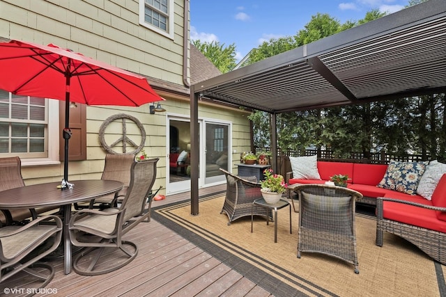 641 Highview Ter, Lake Forest, IL 60045 - wooden terrace featuring an outdoor hangout area, a pergola, and outdoor dining area