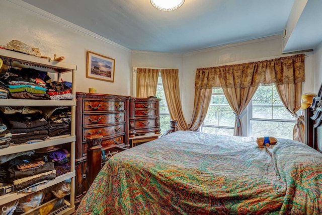 2832 N Mozart St, Chicago, IL 60618 - bedroom featuring ornamental molding, multiple windows, and access to outside