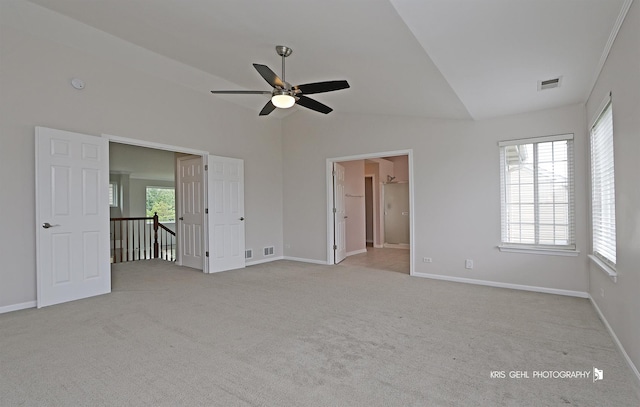 1312 Mulberry Ln, Cary, IL 60013 - unfurnished bedroom with carpet, lofted ceiling, and multiple windows