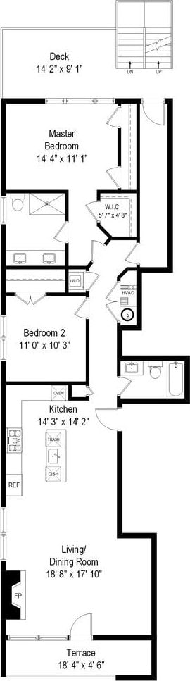 1522 W Huron St Unit 2W, Chicago, IL 60642 - view of home floor plan