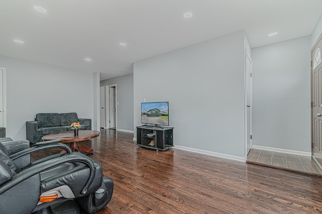 2105 Prospect Ave, North Chicago, IL 60064 - living area featuring wood finished floors and recessed lighting