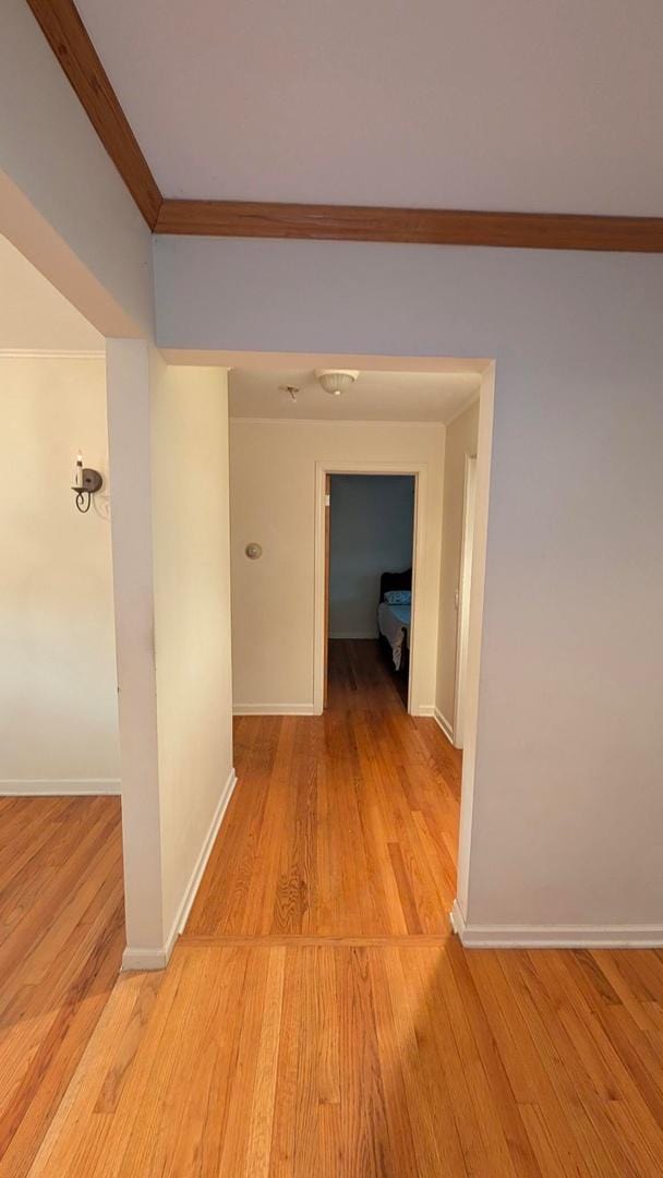 1430 Evergreen Ter, Glenview, IL 60025 - hall with light wood-style floors and crown molding