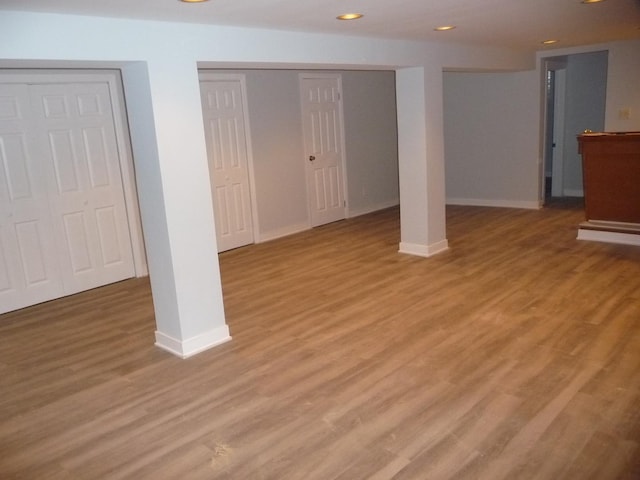 1430 Evergreen Ter, Glenview, IL 60025 - basement with recessed lighting and light wood-type flooring