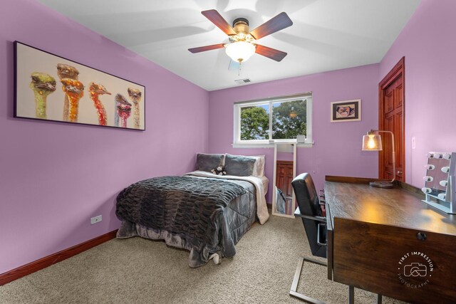 502 Burning Tree Ln, Naperville, IL 60563 - bedroom with a desk, ceiling fan, and carpet flooring