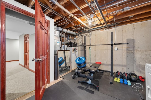 502 Burning Tree Ln, Naperville, IL 60563 - workout area with water heater and baseboards