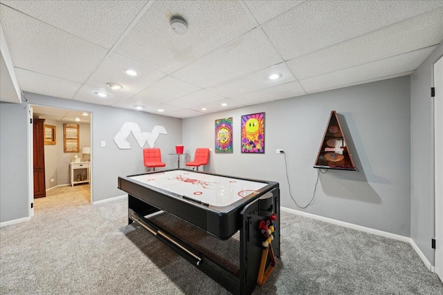 237 Carlisle Ave, Westmont, IL 60559 - game room with carpet floors, recessed lighting, and a drop ceiling
