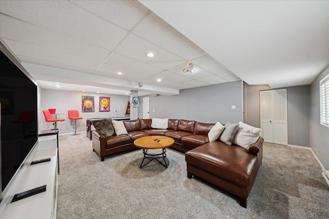 237 Carlisle Ave, Westmont, IL 60559 - living room with carpet, recessed lighting, and a drop ceiling