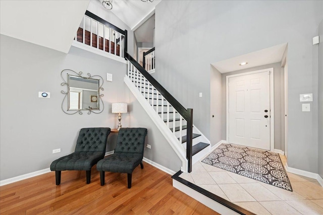 237 Carlisle Ave, Westmont, IL 60559 - foyer entrance featuring stairs, wood finished floors, and a high ceiling