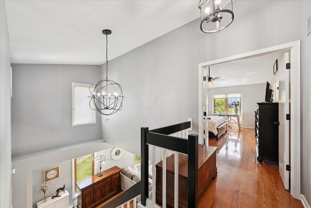 237 Carlisle Ave, Westmont, IL 60559 - hallway with a chandelier and wood finished floors