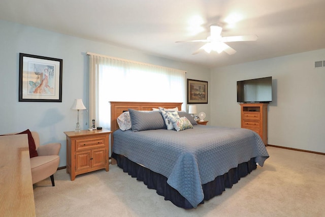 740 Ruskin Dr, Elk Grove Village, IL 60007 - bedroom with light carpet and ceiling fan