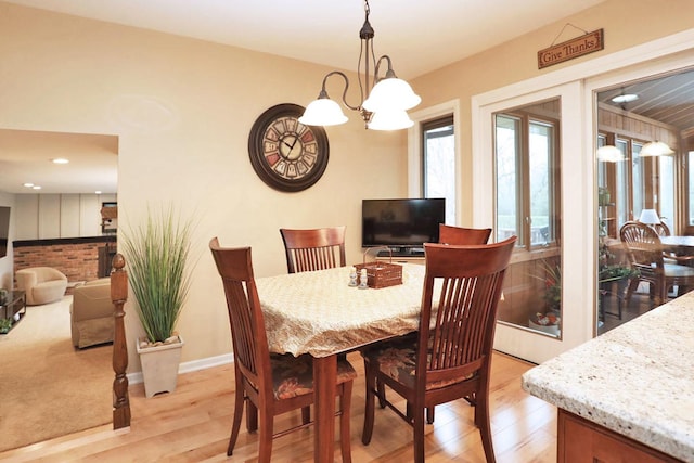 740 Ruskin Dr, Elk Grove Village, IL 60007 - dining room featuring light wood-type flooring, a chandelier, and recessed lighting