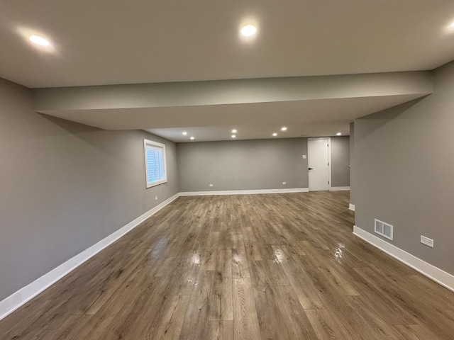 626 E 194th St, Glenwood, IL 60425 - basement featuring dark wood-type flooring and recessed lighting