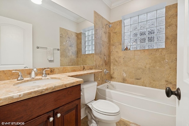 1949 W Nelson St Unit 1E, Chicago, IL 60657 - full bathroom with crown molding,  shower combination, and vanity