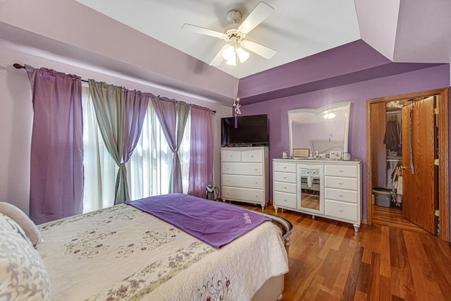 2718 Lake Side Cir, Joliet, IL 60431 - bedroom with wood finished floors and ceiling fan