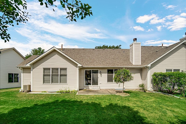 2718 Lake Side Cir, Joliet, IL 60431 - back of property featuring a yard, a patio area, and a shingled roof