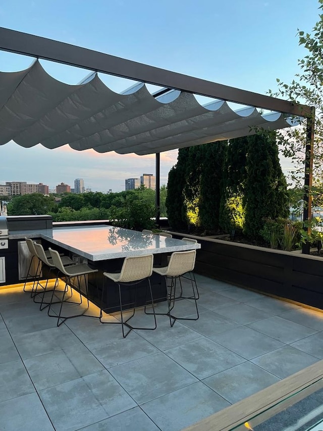 555 W Armitage Ave Unit 2W, Chicago, IL 60614 - view of patio with a pergola and a city view