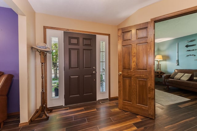 2805 Polo Rd, Bloomington, IL 61704 - entrance foyer with dark wood-style flooring and lofted ceiling