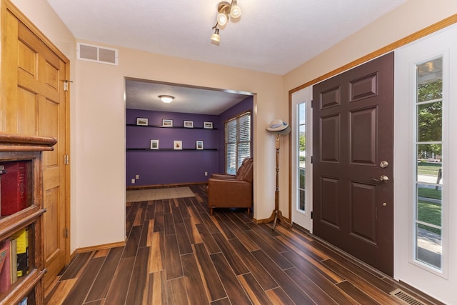 2805 Polo Rd, Bloomington, IL 61704 - foyer entrance with plenty of natural light and dark wood-style flooring