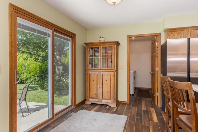 2805 Polo Rd, Bloomington, IL 61704 - dining space with wood tiled floors and baseboards