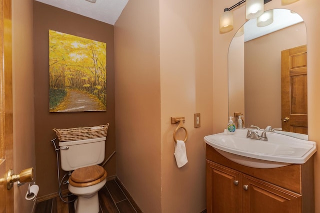 2805 Polo Rd, Bloomington, IL 61704 - bathroom with vanity and wood finished floors