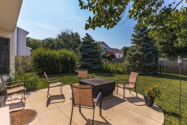 2805 Polo Rd, Bloomington, IL 61704 - fenced backyard featuring a patio area