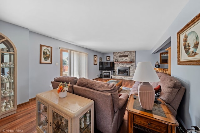 16206 Everdon Dr, Tinley Park, IL 60477 - living area with wood finished floors and a large fireplace