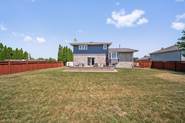 16206 Everdon Dr, Tinley Park, IL 60477 - rear view of property with a fenced backyard and a chimney