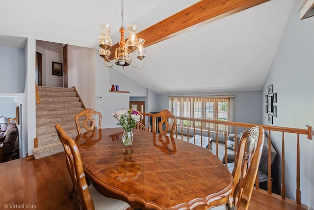 16206 Everdon Dr, Tinley Park, IL 60477 - dining room featuring wood finished floors, a chandelier, and stairway