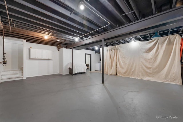 25909 S Woodrush Way, Channahon, IL 60410 - finished basement featuring washer / dryer and stairway