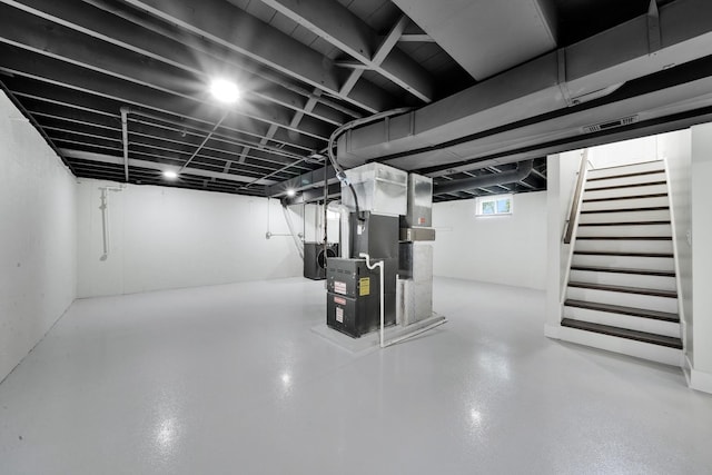 122 Tower Rd, Barrington, IL 60010 - basement featuring stairs and heating unit