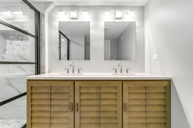 2407 S 60th Ct, Cicero, IL 60804 - full bathroom with double vanity and a marble finish shower