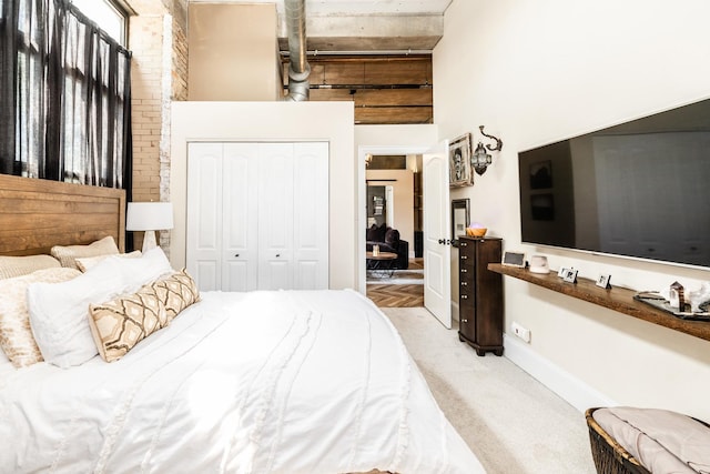 1820 N Spaulding Ave Unit 102, Chicago, IL 60647 - carpeted bedroom with a high ceiling and a closet