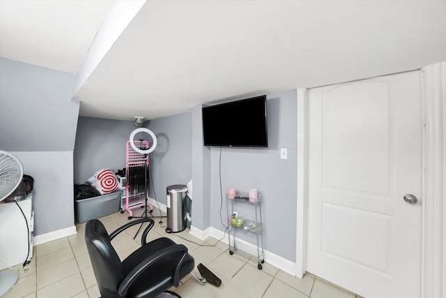 7144 S Champlain Ave, Chicago, IL 60619 - workout room with baseboards and light tile patterned floors