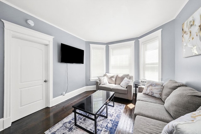 7144 S Champlain Ave, Chicago, IL 60619 - living area featuring dark wood finished floors and crown molding