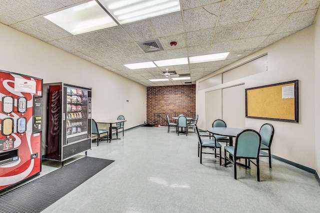 3843 Appian Way, Glenview, IL 60025 - misc room with a paneled ceiling, tile patterned floors, and a ceiling fan