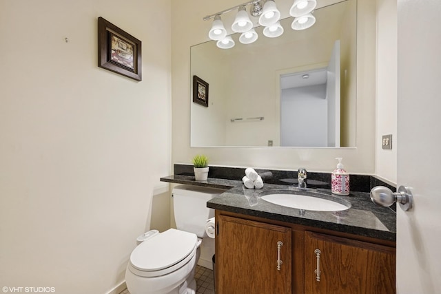 3843 Appian Way, Glenview, IL 60025 - half bathroom featuring vanity and tile patterned floors
