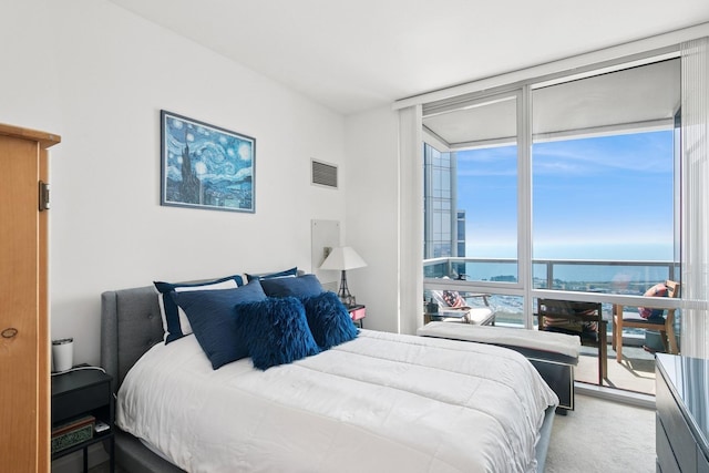 1201 S Prairie Ave Unit 5004, Chicago, IL 60605 - bedroom with expansive windows and carpet floors