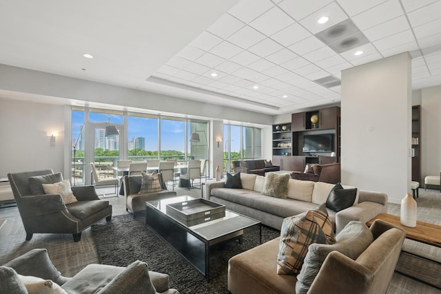 1201 S Prairie Ave Unit 5004, Chicago, IL 60605 - living room with a paneled ceiling