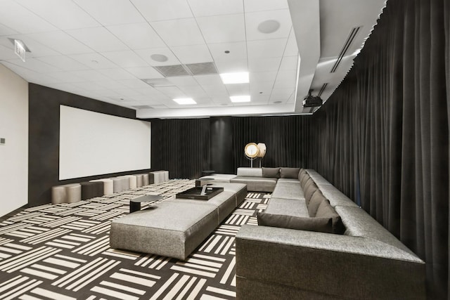 1201 S Prairie Ave Unit 5004, Chicago, IL 60605 - carpeted cinema with a drop ceiling
