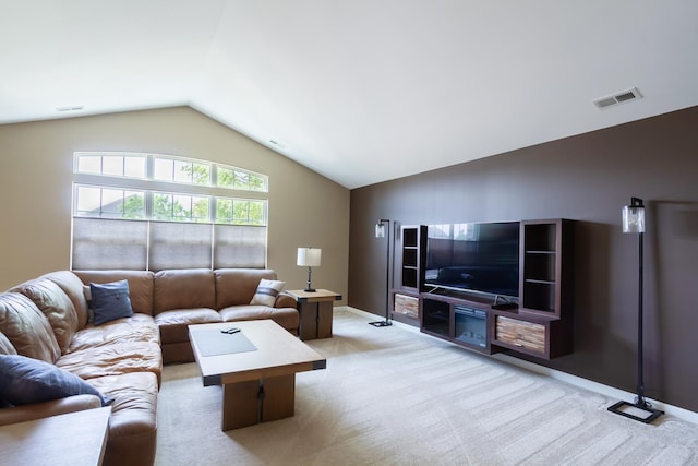 2746 Acorn Ct Unit 2746, West Dundee, IL 60118 - living area featuring lofted ceiling and light carpet