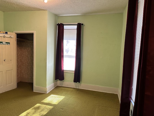 12851 Argo Fay Rd, Thomson, IL 61285 - unfurnished bedroom featuring carpet floors, multiple windows, and a textured ceiling