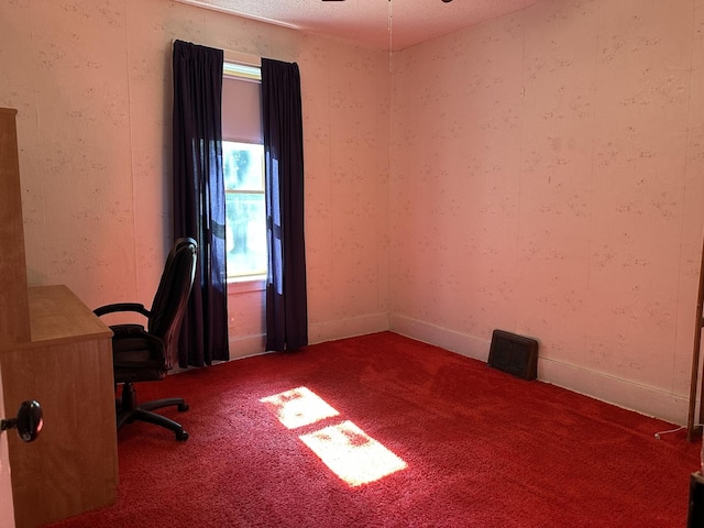 12851 Argo Fay Rd, Thomson, IL 61285 - carpeted office with a ceiling fan and baseboards