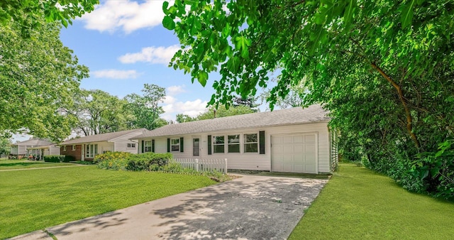 1807 Broadmoor Dr, Champaign, IL 61821 - ranch-style house with a garage, a front lawn, and driveway