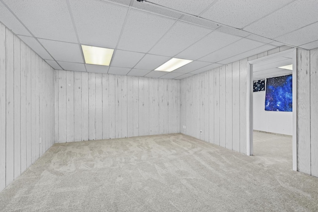 49 Red Oak Ln, Highland Park, IL 60035 - finished basement featuring carpet, a drop ceiling, and wood walls