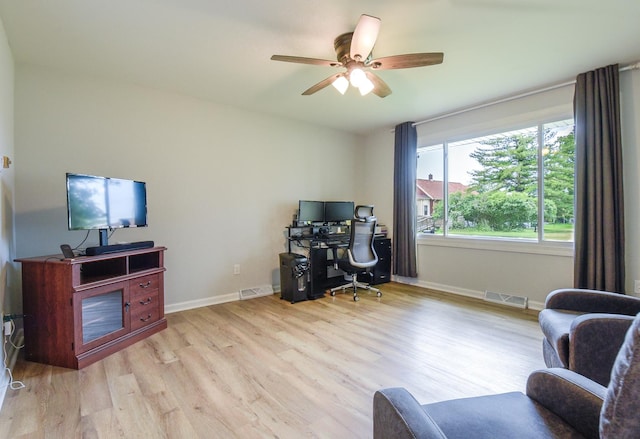 1021 Otis Ave, Rockdale, IL 60436 - office with wood finished floors and a ceiling fan