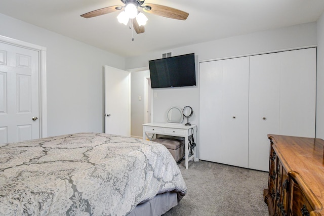 1021 Otis Ave, Rockdale, IL 60436 - bedroom featuring carpet floors, a closet, and ceiling fan