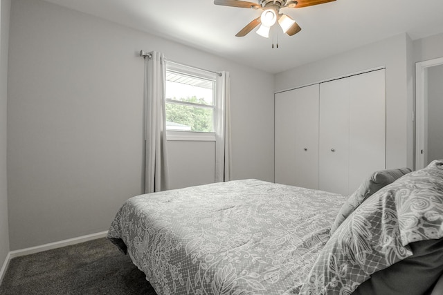 1021 Otis Ave, Rockdale, IL 60436 - bedroom featuring carpet flooring, a closet, and a ceiling fan