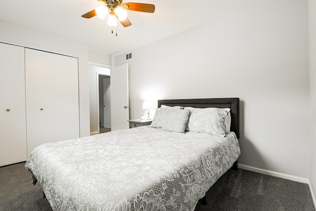 1021 Otis Ave, Rockdale, IL 60436 - bedroom featuring carpet, a closet, and a ceiling fan