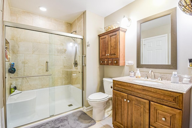 1021 Otis Ave, Rockdale, IL 60436 - bathroom featuring a shower stall, vanity, and tile patterned flooring